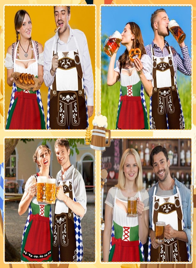 Freesdai Oktoberfest Decorations Aprons: German Party Funny Apron for Couples Women Men Ladies, Green - Image 3