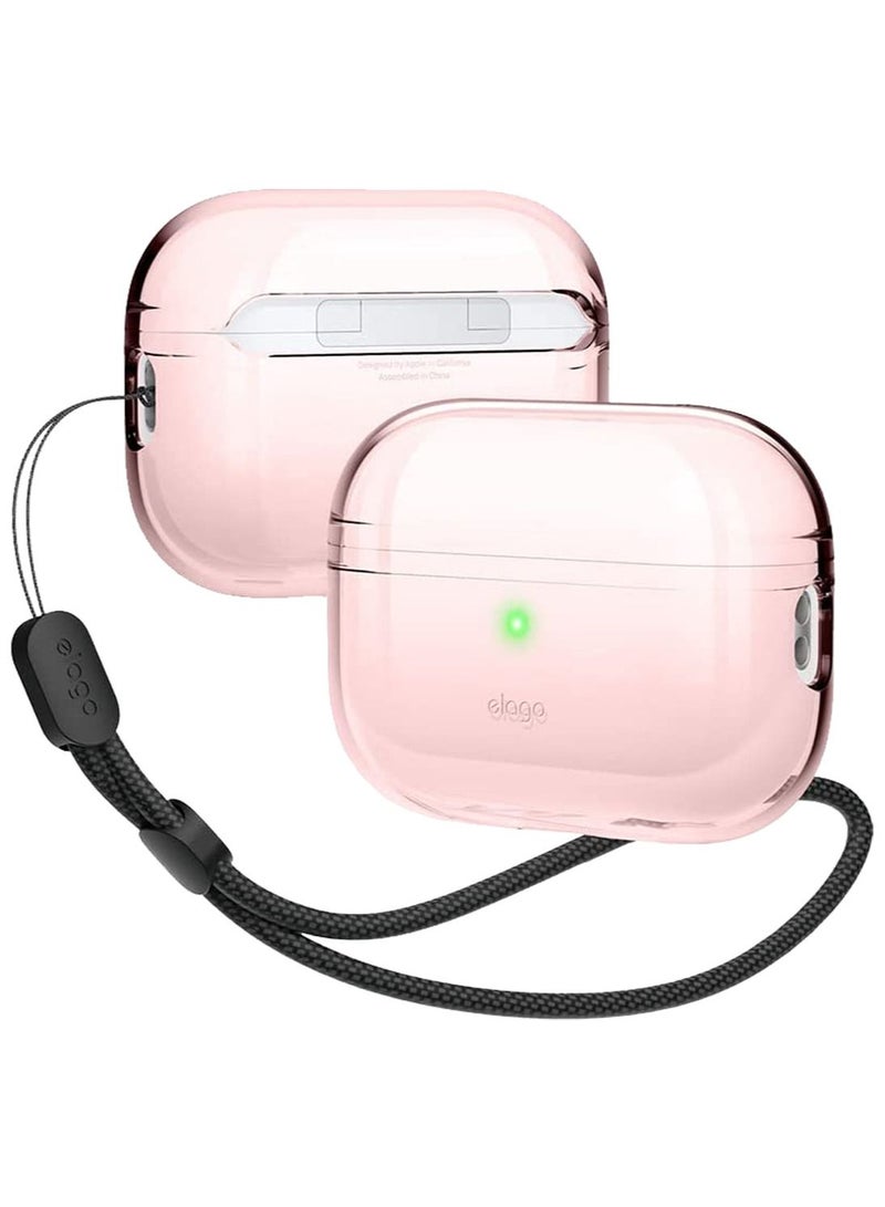 Elago Clear for AirPods Pro 2 Case Cover with Strap - Lovely Pink - Image 1