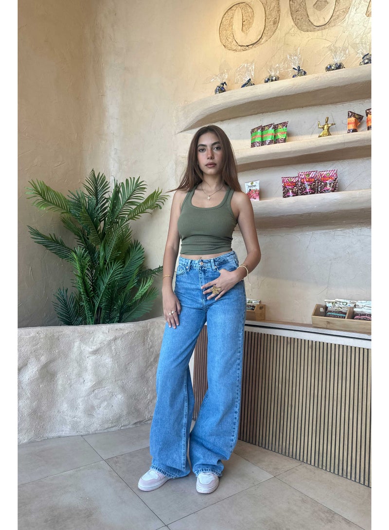 CIZARO Baggy - High-Waist Chill Wave Blue Jeans  - Image 1