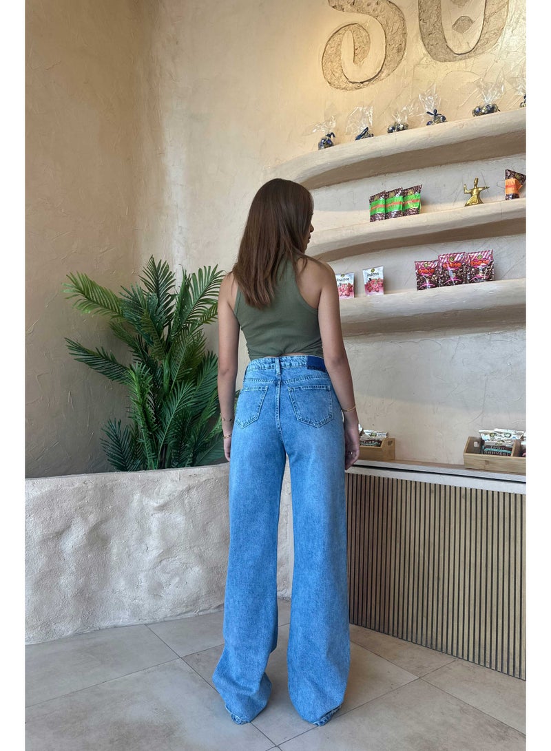 CIZARO Baggy - High-Waist Chill Wave Blue Jeans  - Image 3