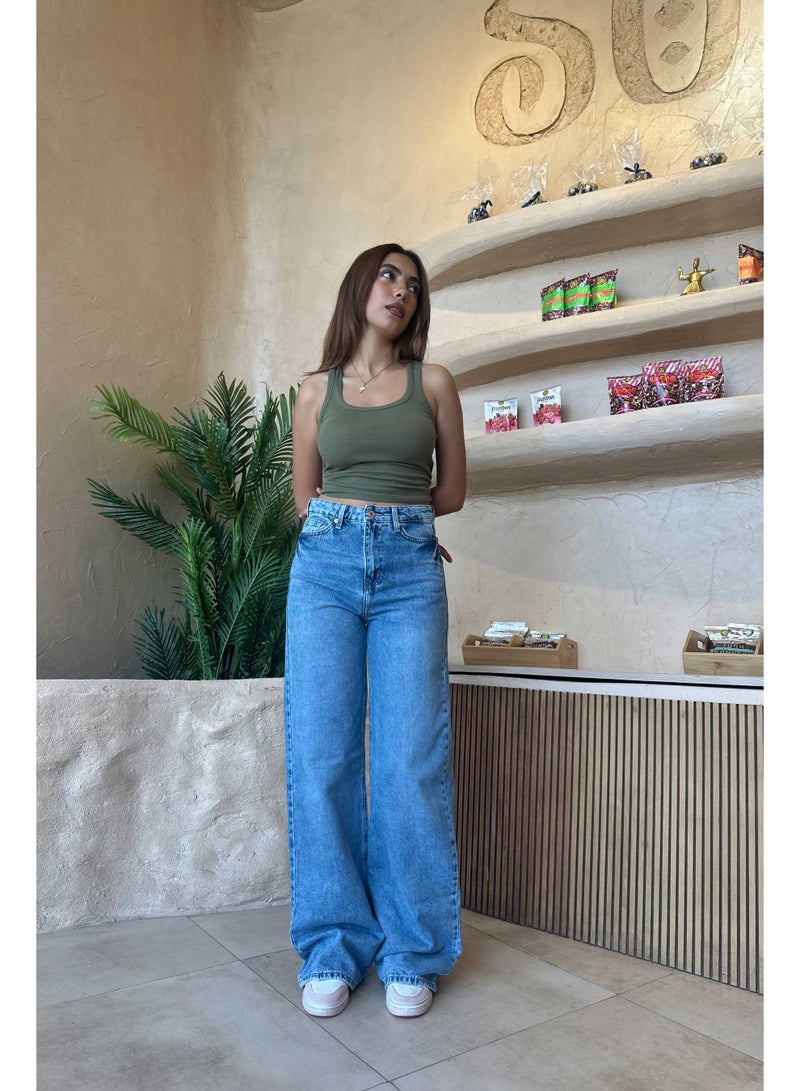 CIZARO Baggy - High-Waist Chill Wave Blue Jeans  - Image 2