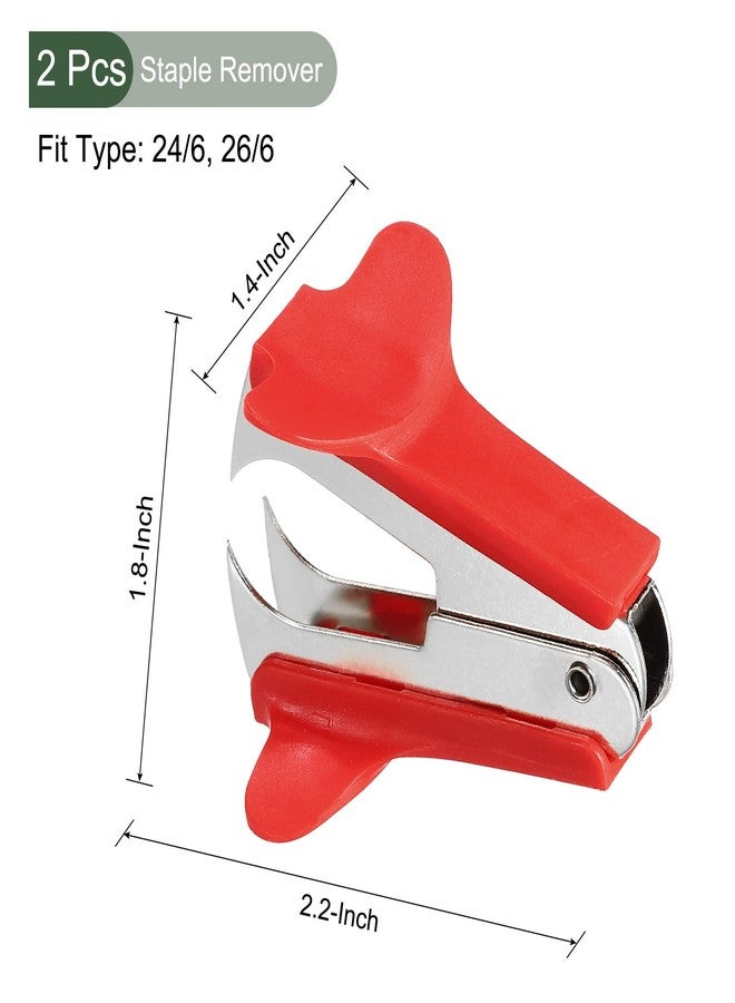 YOKIVE 2 Pcs Staple Remover, Mini Puller Steel Jaw | Staples Removal Great for Office Home Desktop (Red) - Image 2