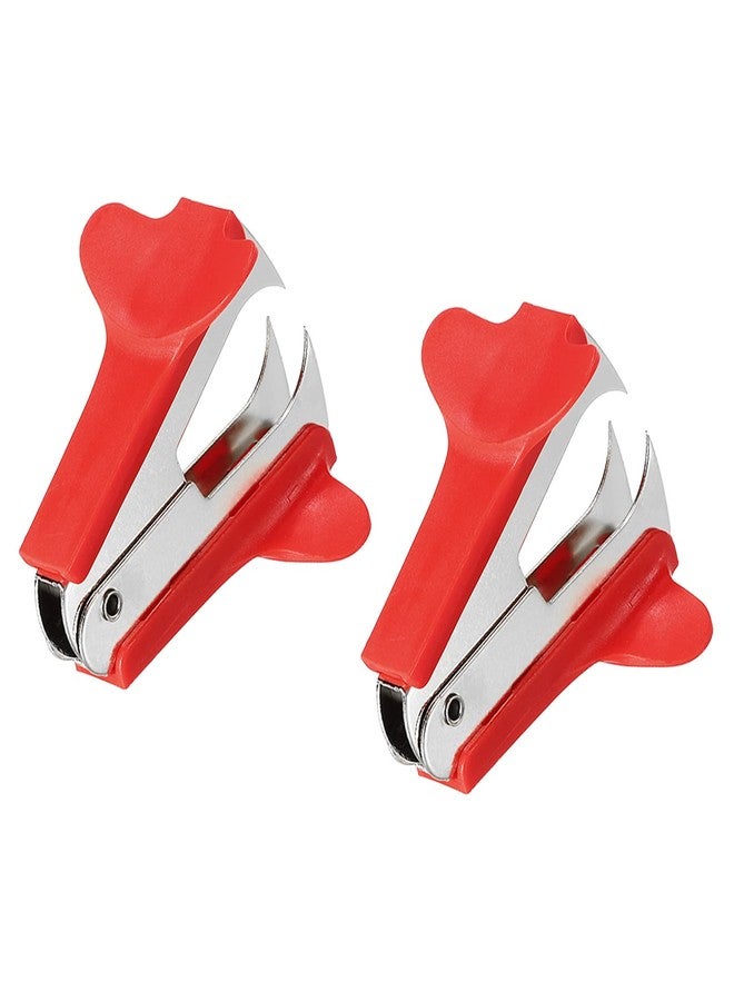 YOKIVE 2 Pcs Staple Remover, Mini Puller Steel Jaw | Staples Removal Great for Office Home Desktop (Red) - Image 1