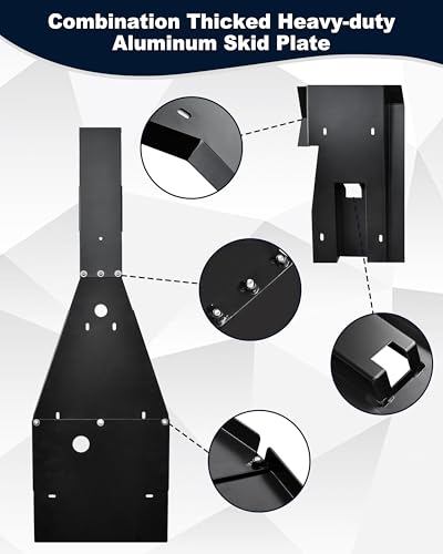 POKIAUTO Aluminum Full Chassis Glide & Swing Arm Skid Plate Guard Protector Kit for Yamaha Raptor 700 700R 2006-2025 Accessories, Combined Black Powder Coating ATV Skid Plate - Image 5