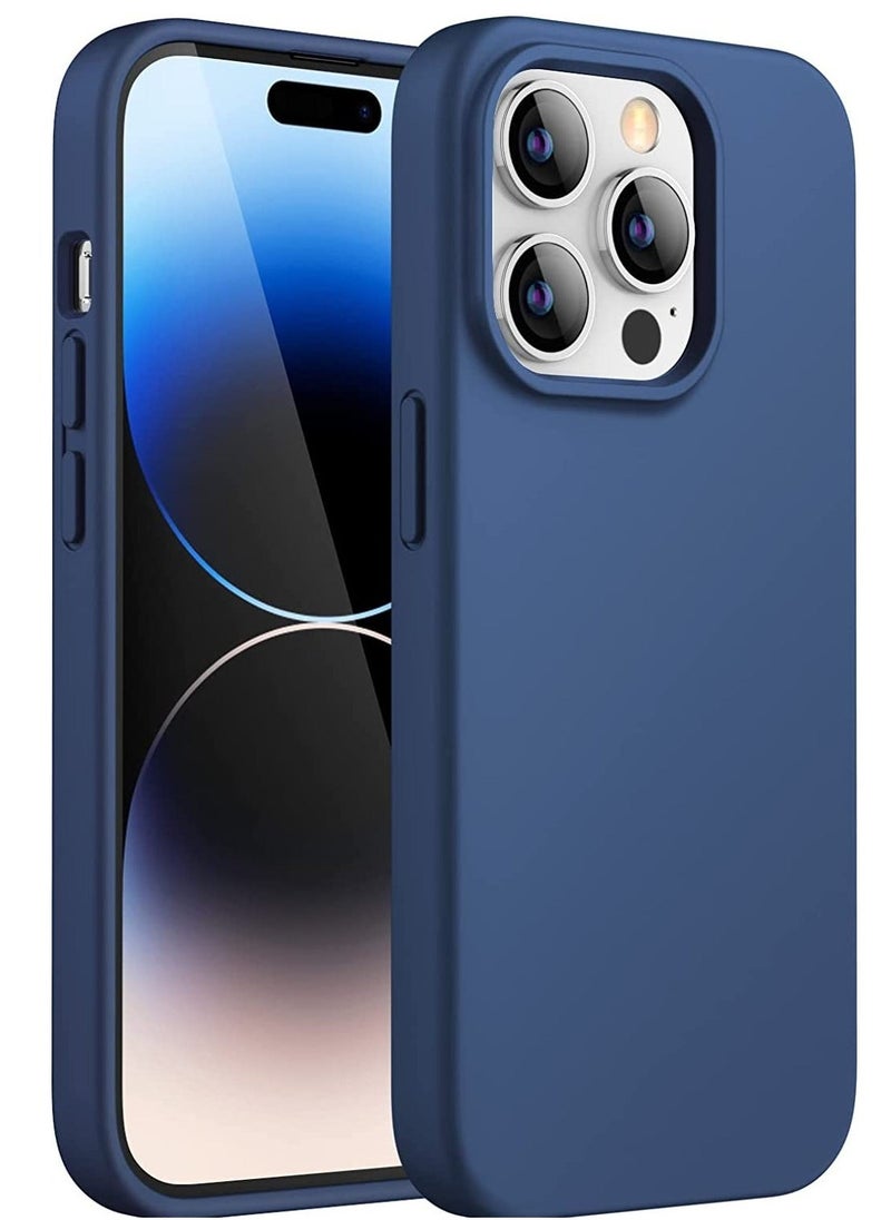 Raxoom Silicone Case for iPhone 14 Pro 6.1-Inch, Silky-Soft Touch Full-Body Protective Phone Case, Shockproof Cover with Microfiber Lining (Cobalt Blue) - Image 1