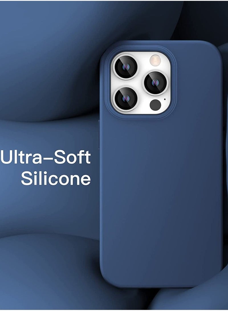 Raxoom Silicone Case for iPhone 14 Pro 6.1-Inch, Silky-Soft Touch Full-Body Protective Phone Case, Shockproof Cover with Microfiber Lining (Cobalt Blue) - Image 2