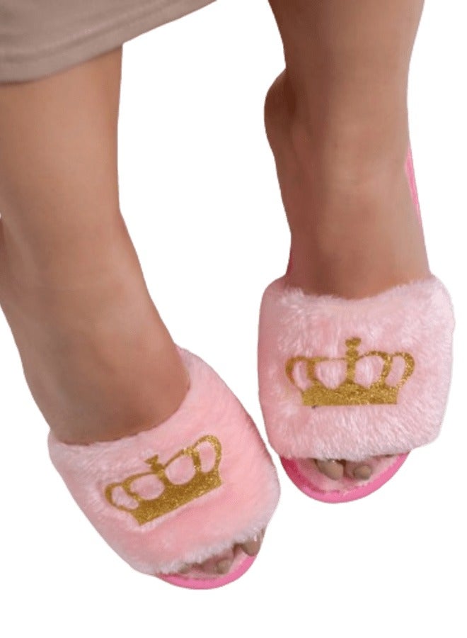 Women's Pink Fur Slippers40/41