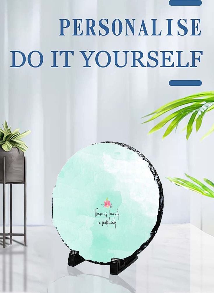 Protective Printed Round Shape Marble Photo Frame for Table Top