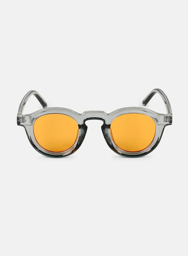 صوص هاوت نظارة شمسية بإطار دائري كامل الحواف مع حماية من الأشعة الشمسية للنساء