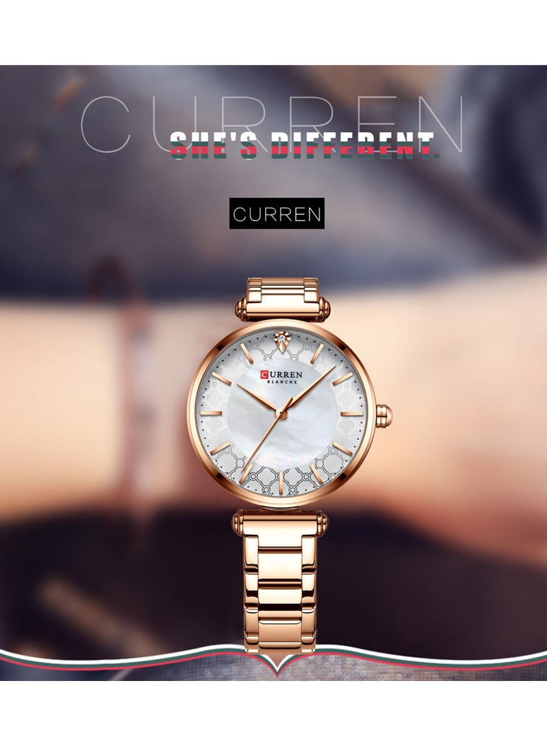 CURREN CURREN Women Watch Top Brand Luxury Rose Gold Female Waterproof Clock Mesh Stainless Steel Bracelet Ladies Wristwatch Gift 9072 - Image 3