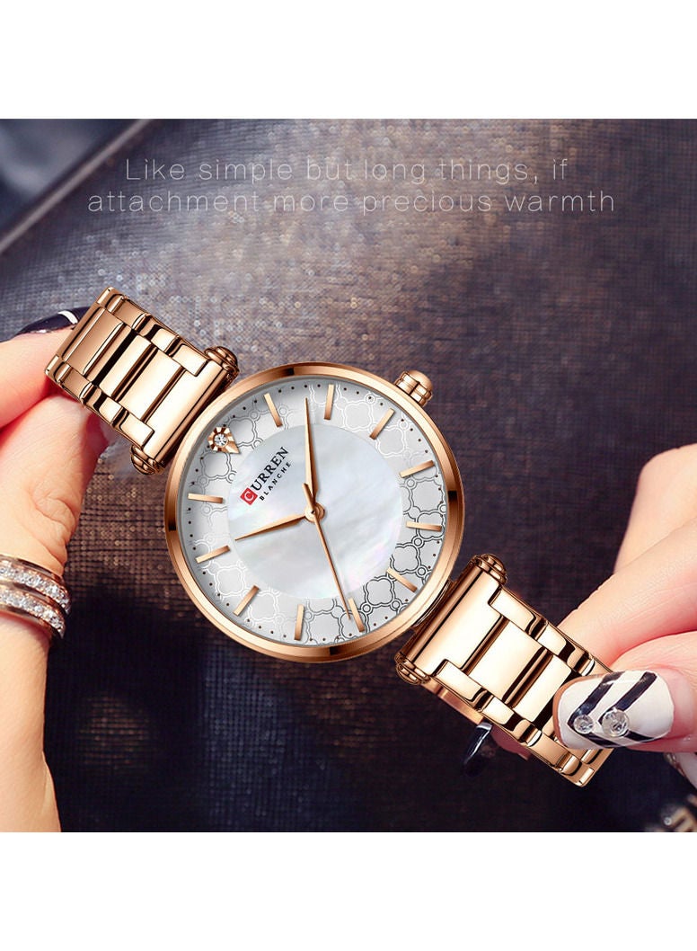 CURREN CURREN Women Watch Top Brand Luxury Rose Gold Female Waterproof Clock Mesh Stainless Steel Bracelet Ladies Wristwatch Gift 9072 - Image 2