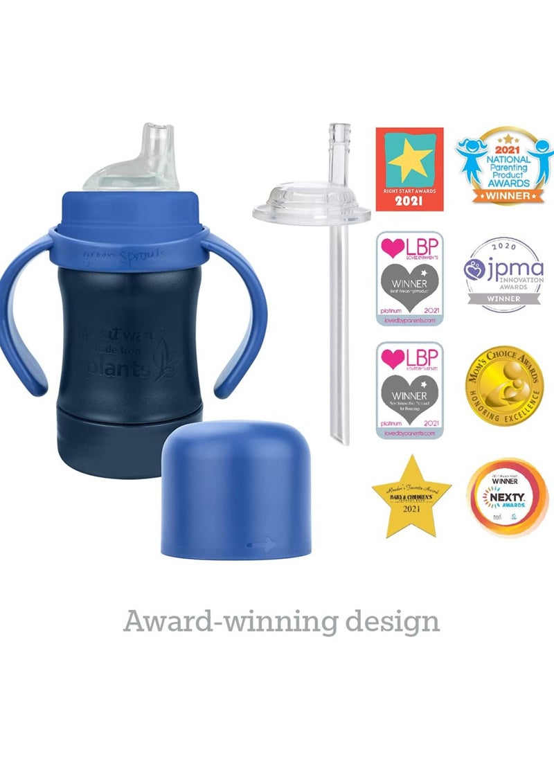 green sprouts - Sprout Ware Sip And Straw Cup- 6Oz - Navy - 6M+ - Image 1
