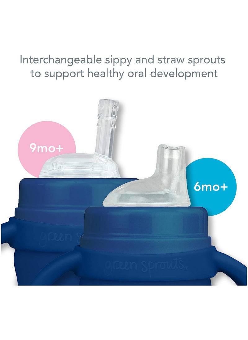 green sprouts - Sprout Ware Sip And Straw Cup- 6Oz - Navy - 6M+ - Image 1