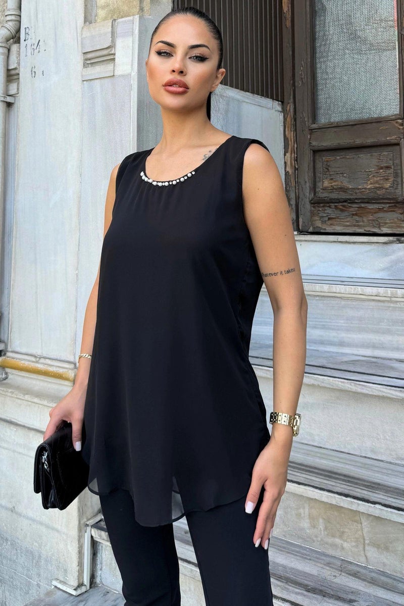 Weshaya بلوزة نسائية سوداء - Image 5