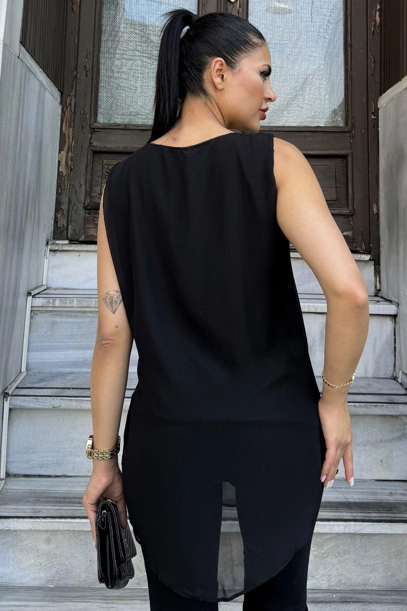 Weshaya بلوزة نسائية سوداء - Image 4