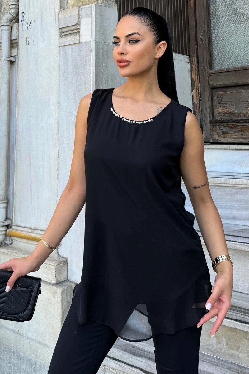 Weshaya بلوزة نسائية سوداء - Image 1