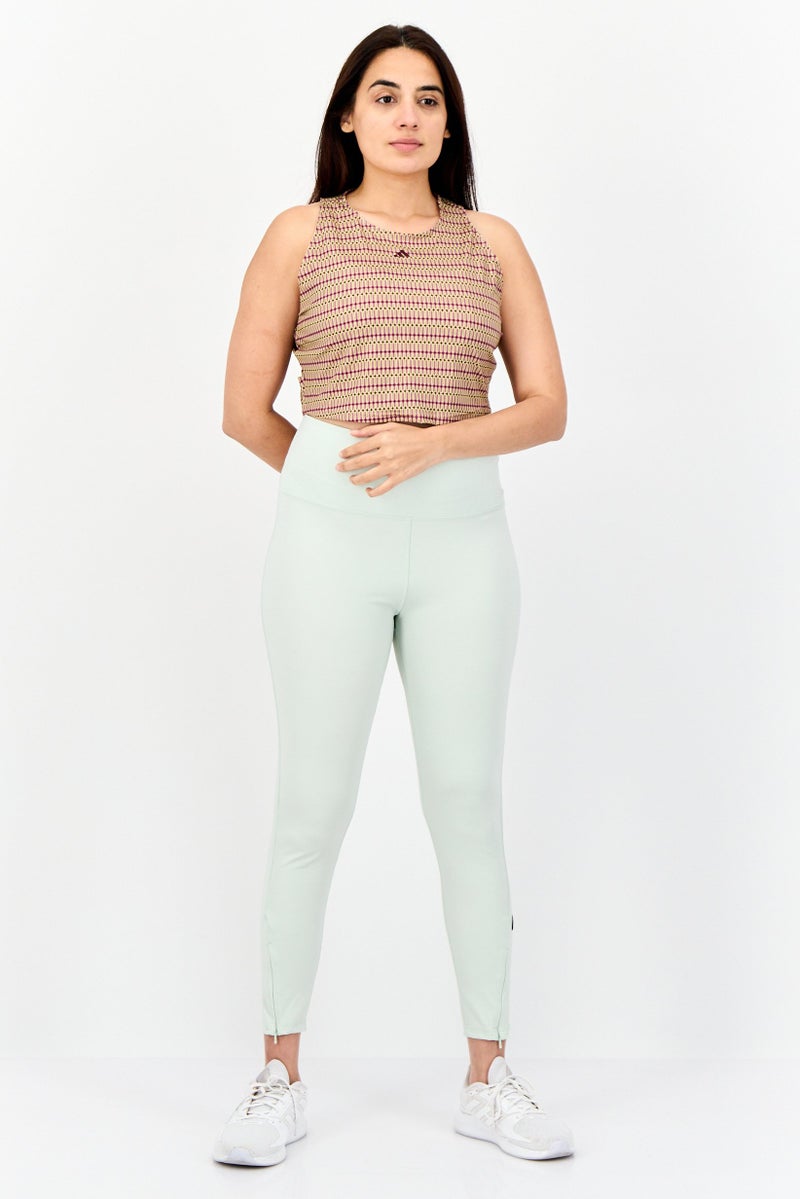 Adidas Women Slim Fit Sleeveless Yoga Crop Top, Multicolor  - Image 3