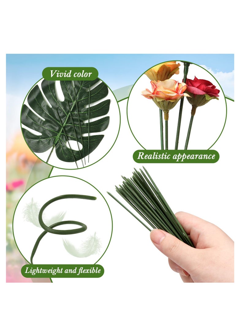 SYOSI 200 Pcs Plastic Floral Wire, 6.7inch Stems Artificial Flower Wire Rod Green Floral Wire Sticks Stem Wires Plastic Green Wire Floral Stems Flower Arrangements(Green Floral Sticks) - Image 2