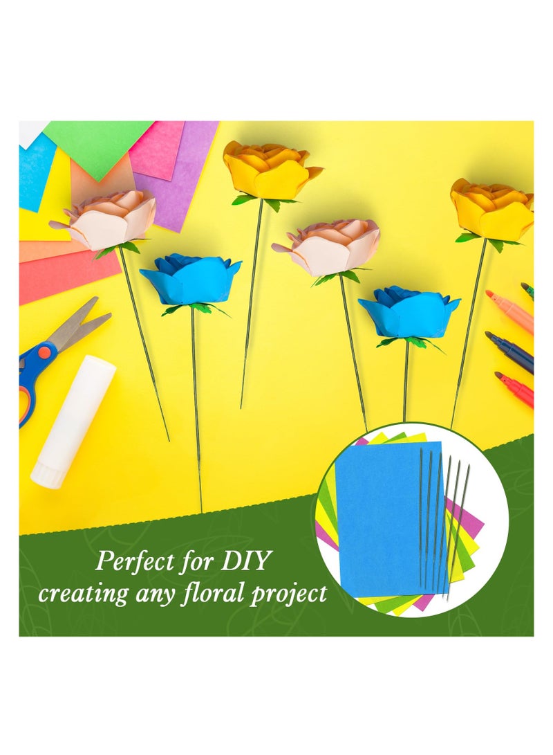 SYOSI 200 Pcs Plastic Floral Wire, 6.7inch Stems Artificial Flower Wire Rod Green Floral Wire Sticks Stem Wires Plastic Green Wire Floral Stems Flower Arrangements(Green Floral Sticks) - Image 3