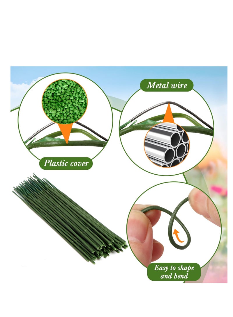 SYOSI 200 Pcs Plastic Floral Wire, 6.7inch Stems Artificial Flower Wire Rod Green Floral Wire Sticks Stem Wires Plastic Green Wire Floral Stems Flower Arrangements(Green Floral Sticks) - Image 5