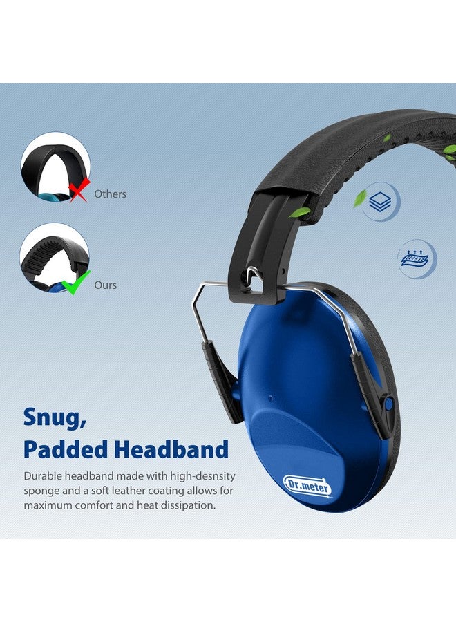 دكتور ميتر سماعات أذن دكتور ميتر لإلغاء الضوضاء: سماعات رأس SNR27.4 عازلة للضوضاء للأطفال مع عصابة رأس قابلة للتعديل، وواقيات أذن لحماية السمع لشاحنات الوحوش والألعاب النارية والأطفال المصابين بالتوحد، لون أزرق داكن - Image 4