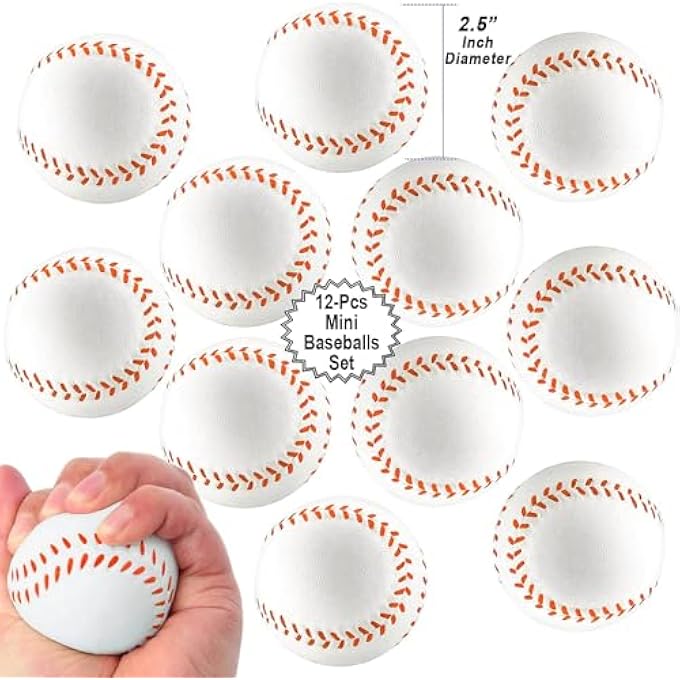 YLmeet Children's Mini Sports Ball Party Favourite Toys (Pack of 12) - Squeeze Foam for Stress Relief, Anxiety Relief, and Relaxation (soccer) - Image 1