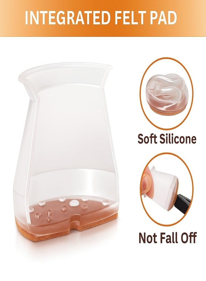 BLACK PANDA [10 Pack] Silicone Chair Leg Floor Protectors with Felt Pads – Clear Furniture Leg Caps for Wood Floors, No Scratch, No Noise, Stretchable Fit for Round/Square/Irregular Chair Legs - Image 2