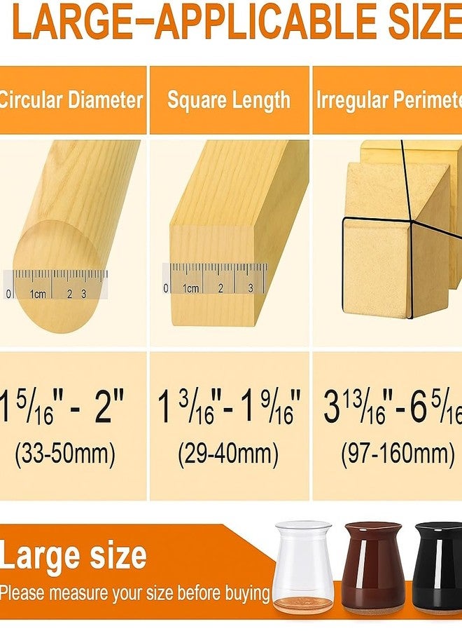 BLACK PANDA [10 Pack] Silicone Chair Leg Floor Protectors with Felt Pads – Clear Furniture Leg Caps for Wood Floors, No Scratch, No Noise, Stretchable Fit for Round/Square/Irregular Chair Legs - Image 3