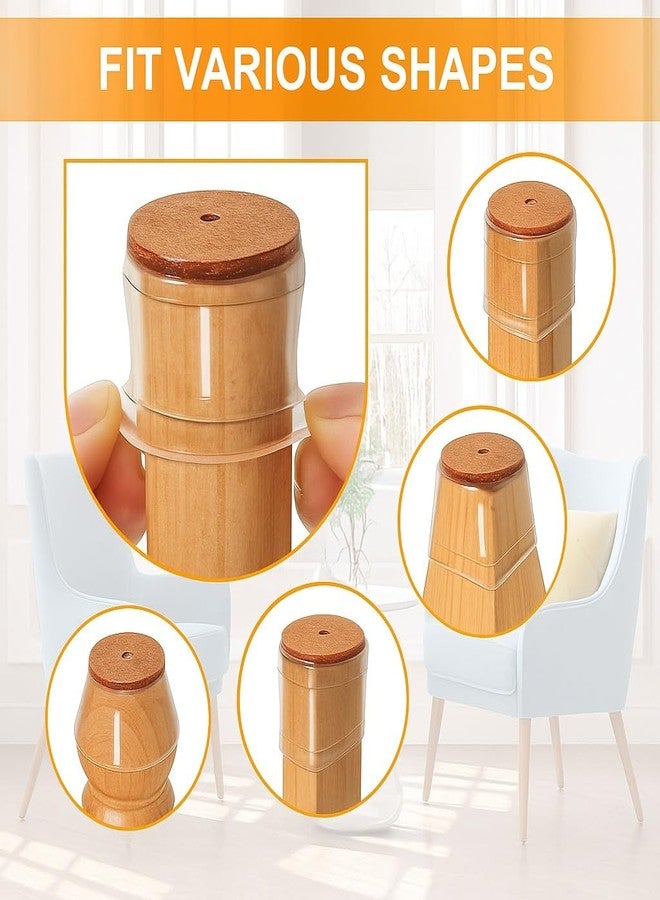 BLACK PANDA [10 Pack] Silicone Chair Leg Floor Protectors with Felt Pads – Clear Furniture Leg Caps for Wood Floors, No Scratch, No Noise, Stretchable Fit for Round/Square/Irregular Chair Legs - Image 5