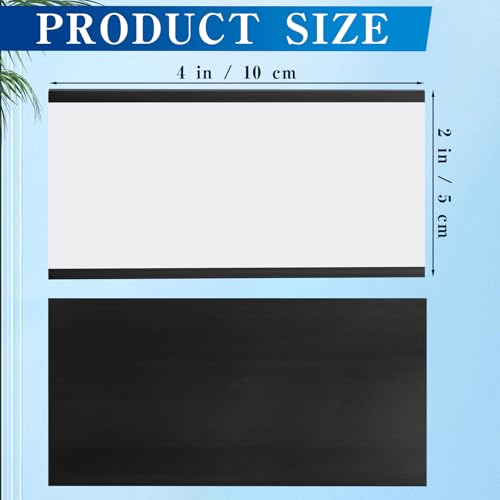 Loccmat 60 Pcs Magnetic Label Holders,4 x 2 in C Channel Magnetic Data Card Holders with Clear Plastic Protectors and White Paper Inserts,Reusabel Magnet Name Tags for Shelf,Whiteboard - Image 2
