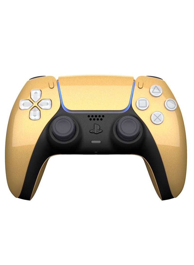 CRAFT by MERLIN PAINTED PLAY STATION 5 DUAL SENSE WIRELESS CONTROLLER METALLIC GOLD - Image 1