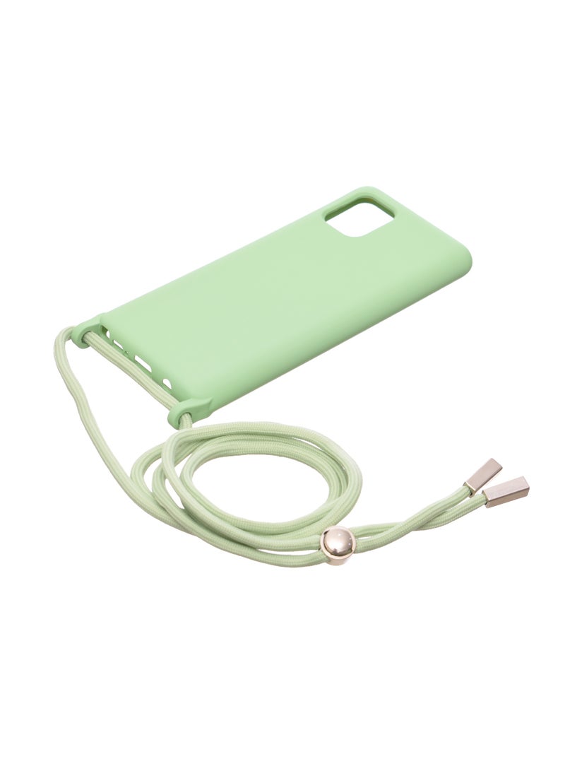 Silicone Back Phone Protection Cover With Fabric Strap And Safety Edges For Samsung Galaxy A81/Note 10 Note / M60S - Mint  - Image 1