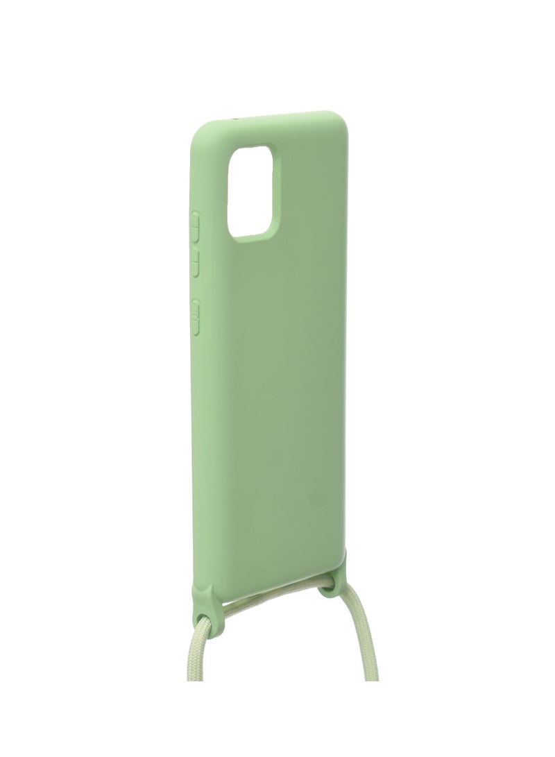 Silicone Back Phone Protection Cover With Fabric Strap And Safety Edges For Samsung Galaxy A81/Note 10 Note / M60S - Mint  - Image 3