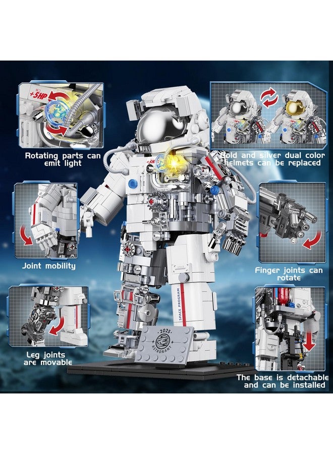 HSANHE Space Astronaut Building Set Compatible with Lego Space Model with LED Light fors Adults Gifts for Boys 6+, 907 PCS Cool Collectible Gift Toys for Adults - Image 3