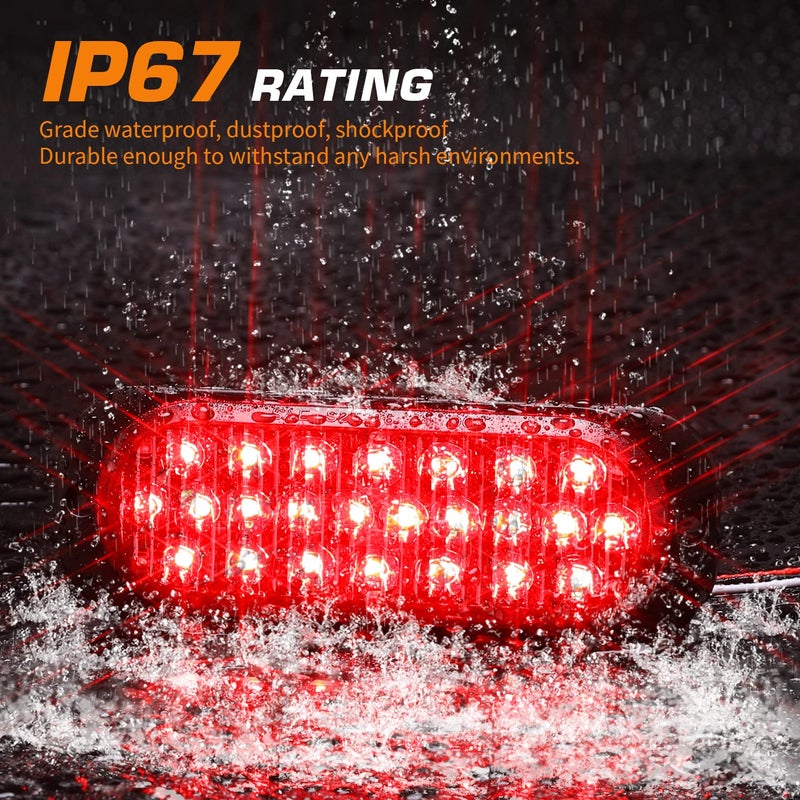 LINKITOM Oval Aluminum Housing Ultra Slim Trailer Lights, 24-LED Brake Turn Signal Side Marker Tail Lights for Boat Trailer Truck RV[Surface Mount] [DOT Certified] [IP67] - Image 4