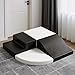 TODIBY 4Piece Soft PU Leather Toddlers Climbing Toys Baby Foam Climbing Blocks for Toddlers 3 Indoor Climb and Crawl Activity Play Set Foam Play Gym Climbing Structures Black and White - Image 2