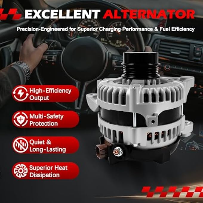 Autodevil 11516 Alternator Fit for 2010 Camry L4 2.5L, 2011 Camry L4 2.5L, 100Amp 12V Automotive Replacement Alternator OE 11516N, A80542, A-80542 - Image 4