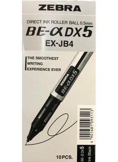 ZEBRA 10 Piece Dx5 Direct Ink Black Roller Ball Pen 0.5 mm  - Image 4