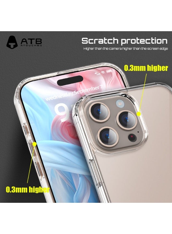 Atouchbo iPhone 15 pro Clear shockproof case that protects while keeping the original phone look Lightweight cover with anti-yellowing protection. This clear protective case combines TPU flexibility and PC durability to shield your phone from drops, impacts, and scratches. Equipped with anti-yellowing coating to stay transparent for longer. Slim design keeps the phone elegant and comfortable to hold. - Image 4