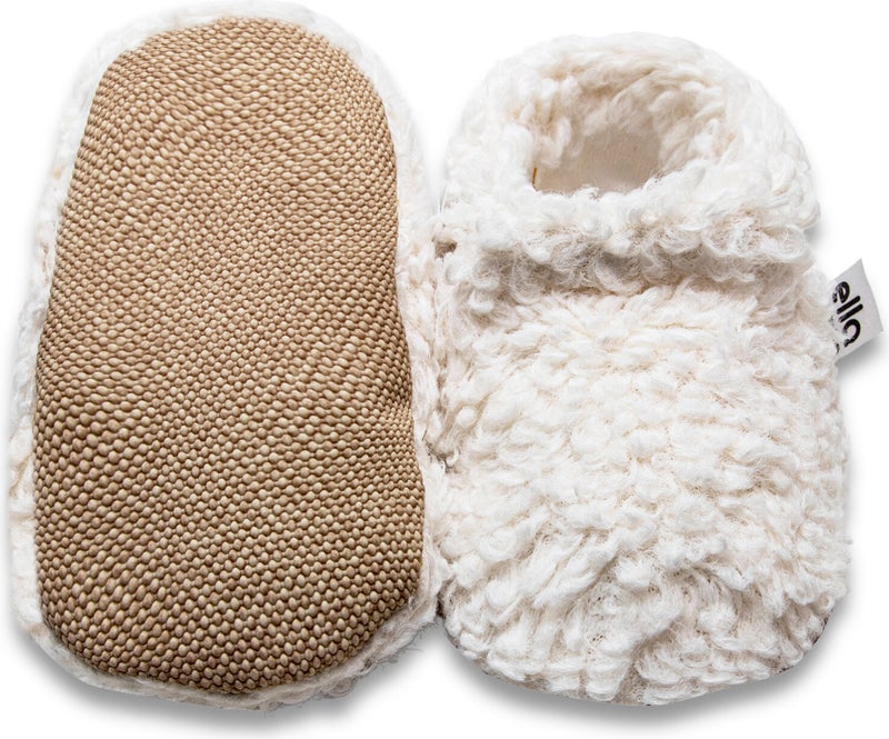 Ella Bonna Tedy Baby Slippers Home Booties, Non-Slip Sole, Organic Cotton Lining, Home Nursery Shoes Off White  - Image 2