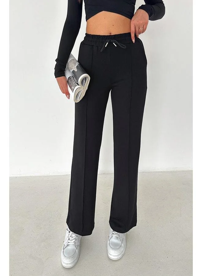Noa Noa Women's Wide-Leg Pants with Stitch Detailing – Motion Ease