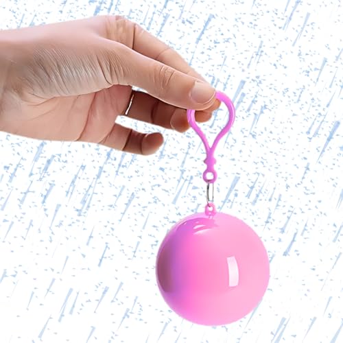 G.FIDEL Emergency Rain Poncho, Disposable Waterproof Raincoat with Hood, Foldable Ball Design with Keychain, Unisex Free Size, Clear,Pack of 2 - Image 4