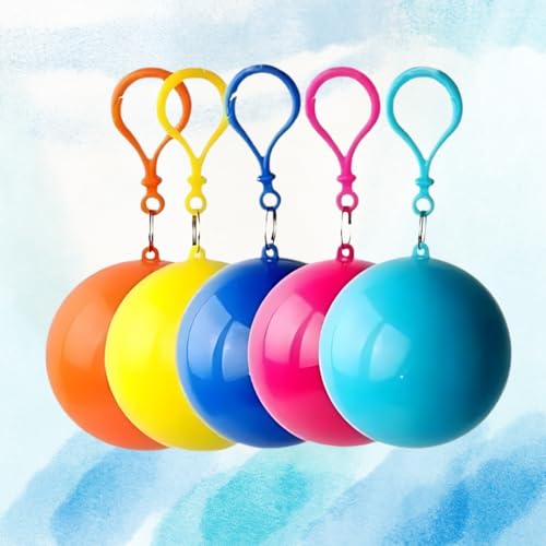 G.FIDEL Emergency Rain Poncho, Disposable Waterproof Raincoat with Hood, Foldable Ball Design with Keychain, Unisex Free Size, Clear,Pack of 2 - Image 3