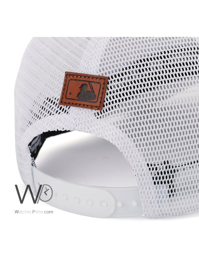 LA Los Angeles Dodgers Trucker Mesh Cap White Color Cotton Hat For Men LA  - Image 3