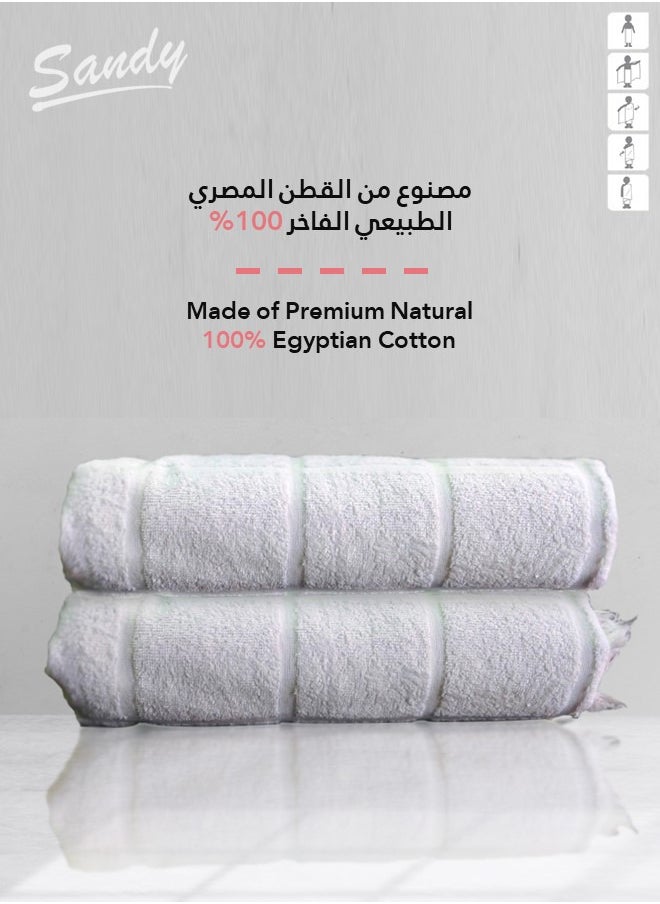 ساندي ساندي طقم إحرام الحج والعمرة، 100٠% قطن مصري فاخر، يتميز بخفة الوزن والتهوية الممتازة, يتكون الطقم من قطعتين 200 × 100 سم, أبيض  - Image 5