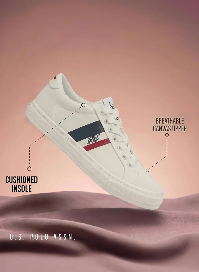 U.S. Polo Assn. White Zema Men's Casual Walking Sneakers - White for Men | Best Price UAE