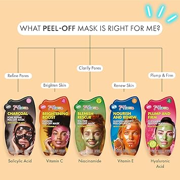 7th Heaven Peel Off Face Masks Set Pack of 5 Cleansing and Hydrating Vegan Pamper Gifts for Women Genuine 7th Heaven Face Masks Skincare - Image 5