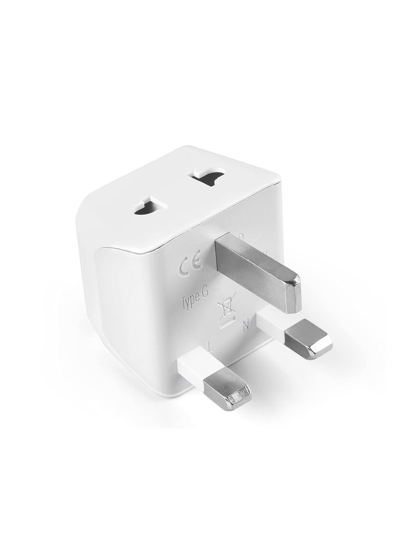 Ceptics Ceptics UK Adapter 2 in 1 India to UK Plug Adapter India to UAE Ireland Adapter Type G CE Certified RoHS Compliant White 1 Pack Lifetime Limited Warranty  - Image 1