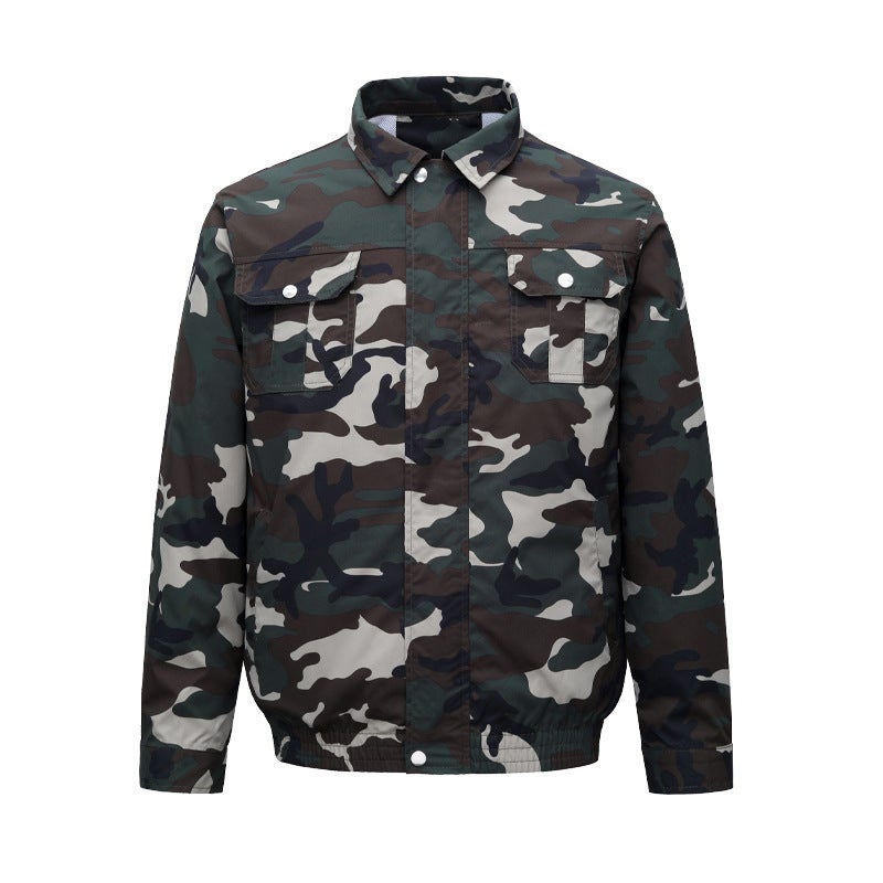 Summer Cooling Fan Air-Conditioning Clothing Outdoor Work Sun Protection Long-Sleeved Air-Conditioning Fan Camouflage Work Clothes Accessories Detachable Camouflage (single piece of clothing)