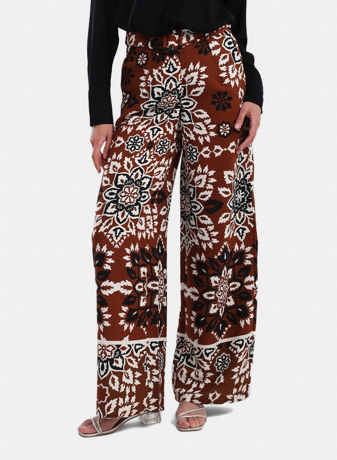 Carina All Over Printed Pants with Belt - Image 1